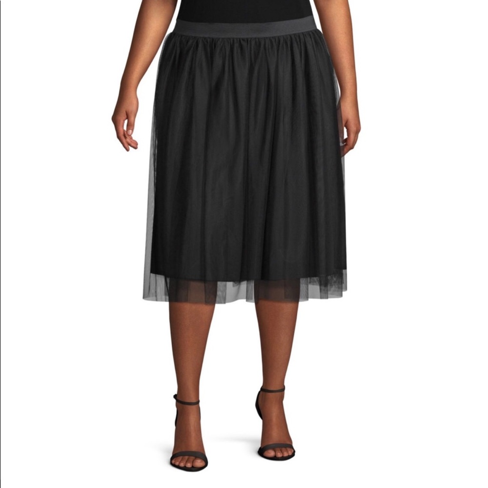 Black Midi Skirt by Worthington Plus Size 1x NWT